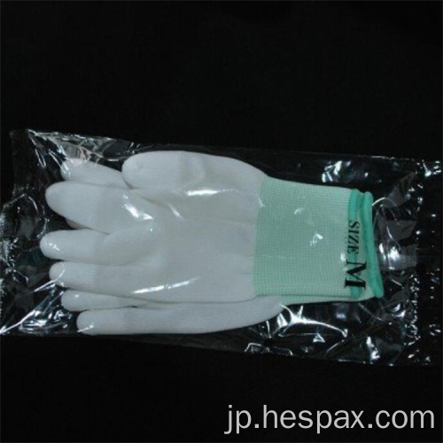 Hespax Nylon 13ゲージPUの指先の卸売手袋